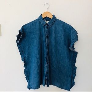 Madewell Central Shirt with Ruffle detail